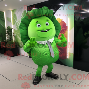 Green Cabbage Leaf mascot...