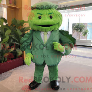Green Cabbage Leaf mascot...