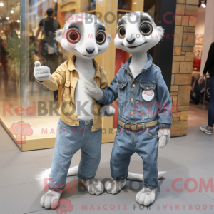 Sølv Surykatka maskot drakt...