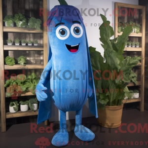 Blå Zucchini maskot kostume...