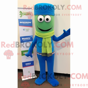 Blå Zucchini maskot kostume...