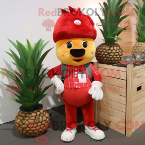 Rode aas mascottekostuum...