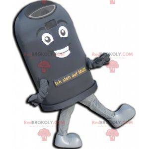 Gigantische mascotte zwart afval. Dumpster Cosume -