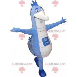 Blue and white seahorse mascot. Seahorse costume -
