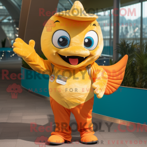 Guld laks maskot kostume...