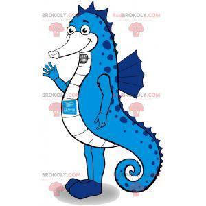 Mascotte d'hippocampe bleu et blanc. Costume d'hippocampe -