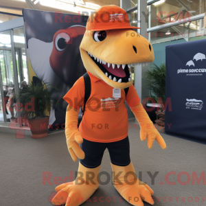 Mascotte d Allosaure orange...