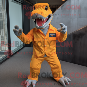 Mascotte d Allosaure orange...