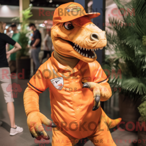 Mascotte d Allosaure orange...