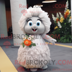 Gray Apricot mascot costume...