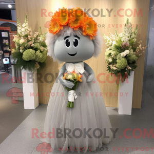 Gray Apricot mascot costume...