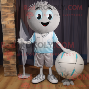 Sølv volleyball bold maskot...