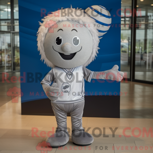 Sølv volleyball bold maskot...