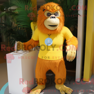 Gul orangutang maskot...