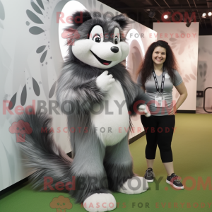 Silver Skunk mascot costume...