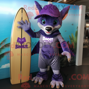 Paars Bat mascottekostuum...