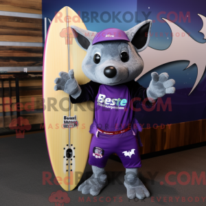 Paars Bat mascottekostuum...