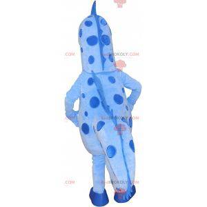 Blaues und weißes Seepferdchenmaskottchen. Seepferdchen Kostüm