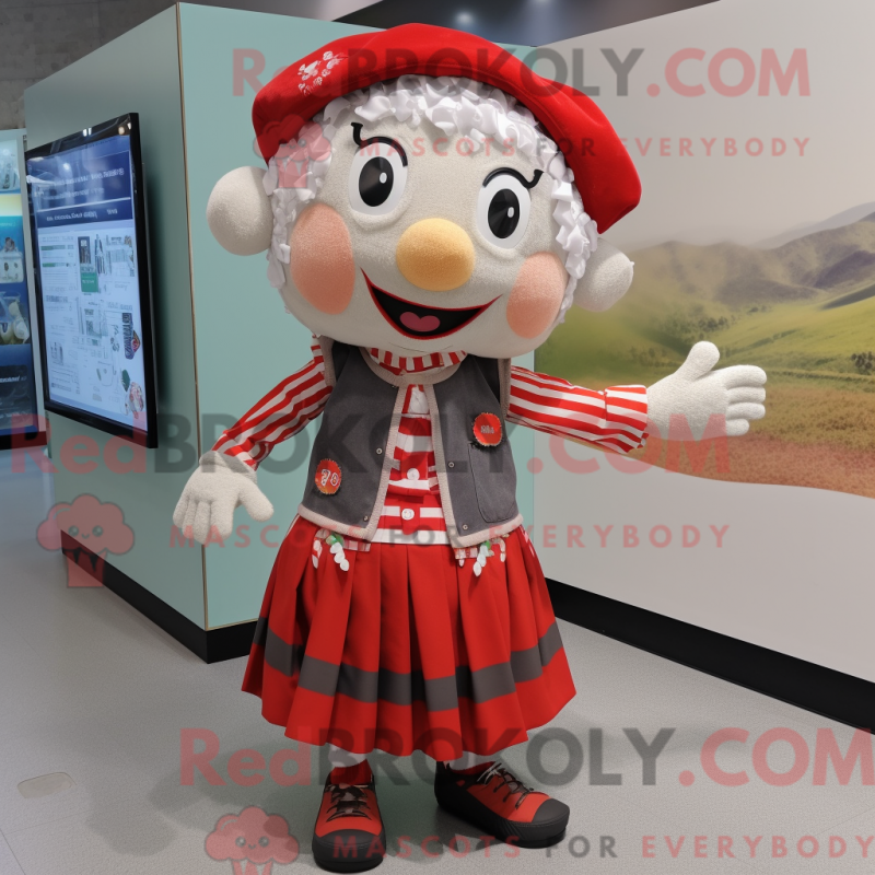 Fantasia de mascote cereja com cardigã e cintos - Mascotes cereja - REBROKO_233578 - RedBrokoly.com