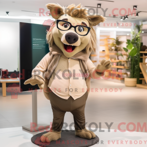 Beige Wild Boar mascot...