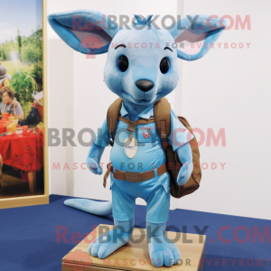 Sky Blue Kangaroo mascot...