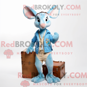Sky Blue Kangaroo mascot...