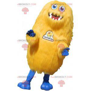 All hairy yellow monster mascot. Grizzly bear mascot -