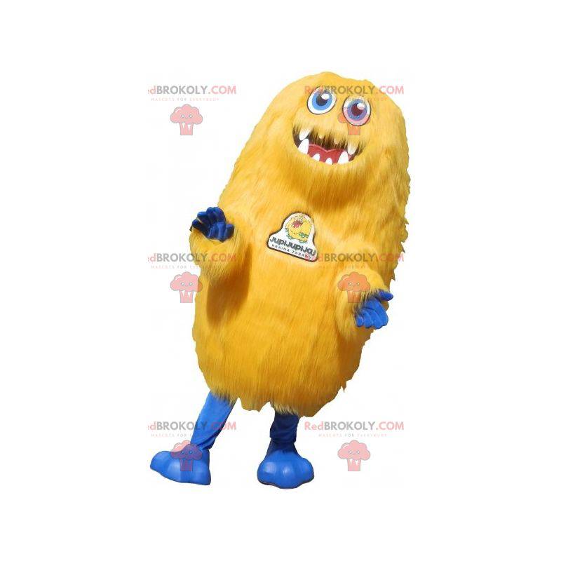 Todo mascote monstro amarelo peludo. Mascote urso pardo -