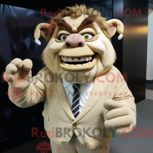 Béžová postava maskota Ogre...