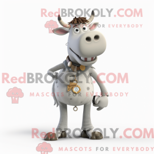 Grå Guernsey Cow maskot...