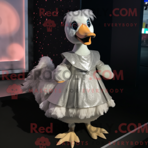 Sølv Gosling maskot kostume...