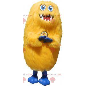 Mascotte de monstre jaune tout poilu. Mascotte de grizzli -