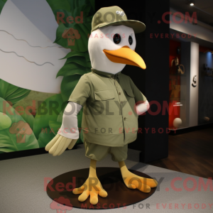 Olive Gull maskot kostyme...