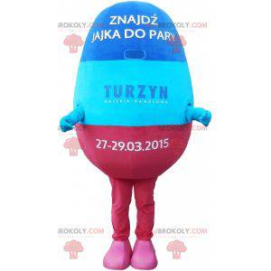Mascot giant blue and pink egg. Giant easter egg -