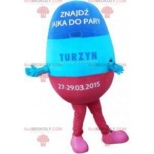 Mascot giant blue and pink egg. Giant easter egg -