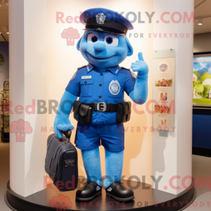 Blue Police Officer mascot...