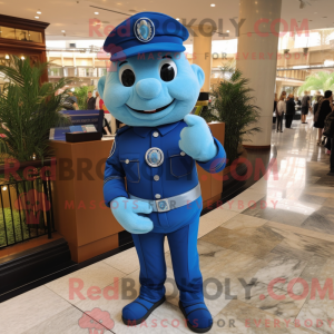 Blue Police Officer mascot...