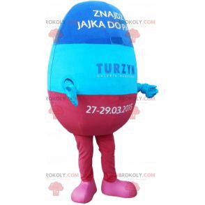 Mascot giant blue and pink egg. Giant easter egg -