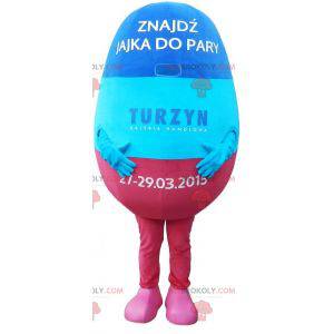 Mascot giant blue and pink egg. Giant easter egg -