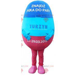 Mascot giant blue and pink egg. Giant easter egg -