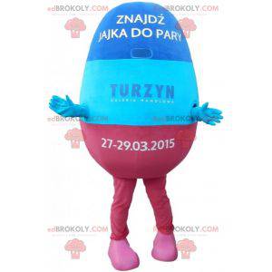 Mascot giant blue and pink egg. Giant easter egg -