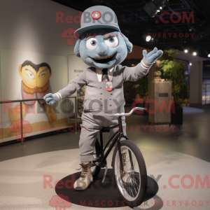 Grå Unicyclist maskot...