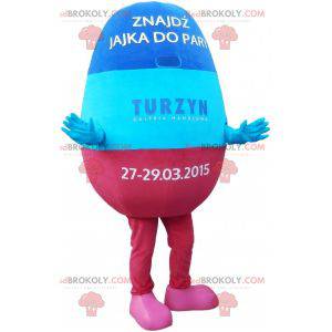 Mascot giant blue and pink egg. Giant easter egg -