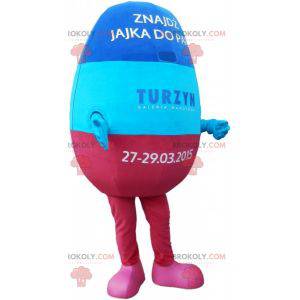 Mascot giant blue and pink egg. Giant easter egg -