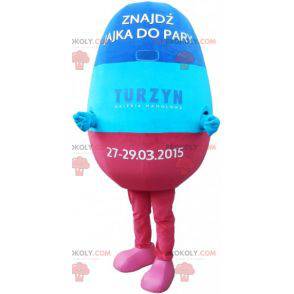 Mascot giant blue and pink egg. Giant easter egg -