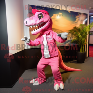 Pink Allosaurus maskot...