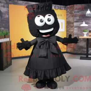 Sort lasagne maskot kostume...