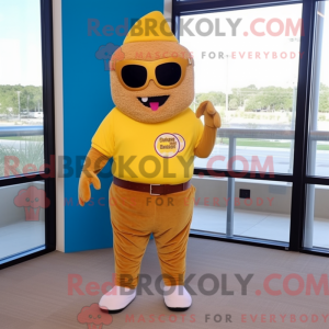 Gold Cupcake mascot costume...