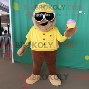 Guld Cupcake-maskotkostym...