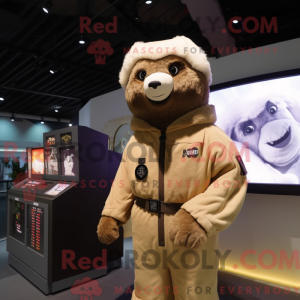 Beige Giant Sloth mascot...